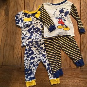 Disney Mickey Mouse pajama sets 12 mo